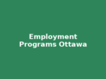 Employment & Job Programs – Ottawa